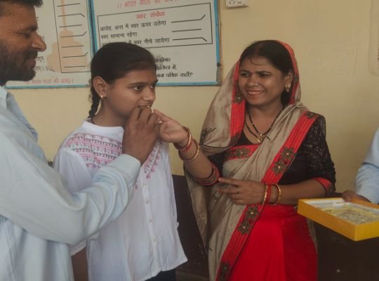 Tanu Chauhan secured first position in Intermediate examination.