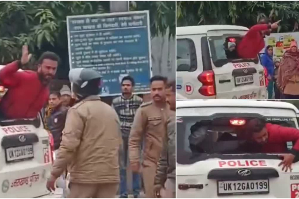  Uttarakhand: Youth creates ruckus on thirty first, breaks glass of police van! Abused while drunk, video went viral