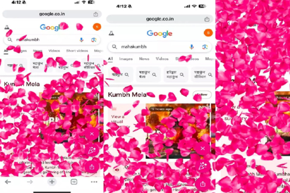 Google's big celebration on Mahakumbh! Flowers raining on every screen, feature quickly went viral