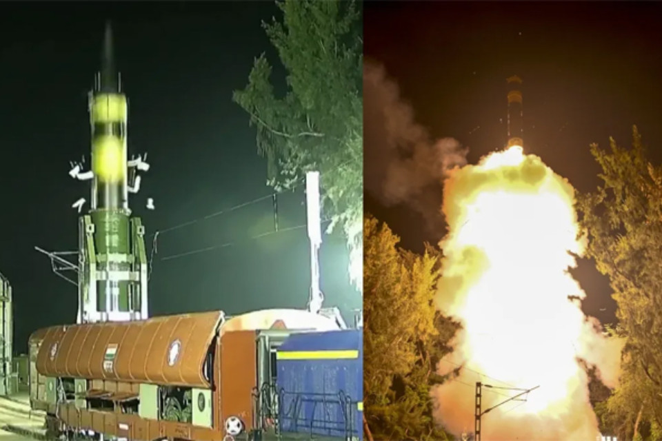 Major achievement: India tests Agni-Prime missile from a train! Defense Minister Rajnath Singh shares video. Learn about the Agni-Prime missile's features.