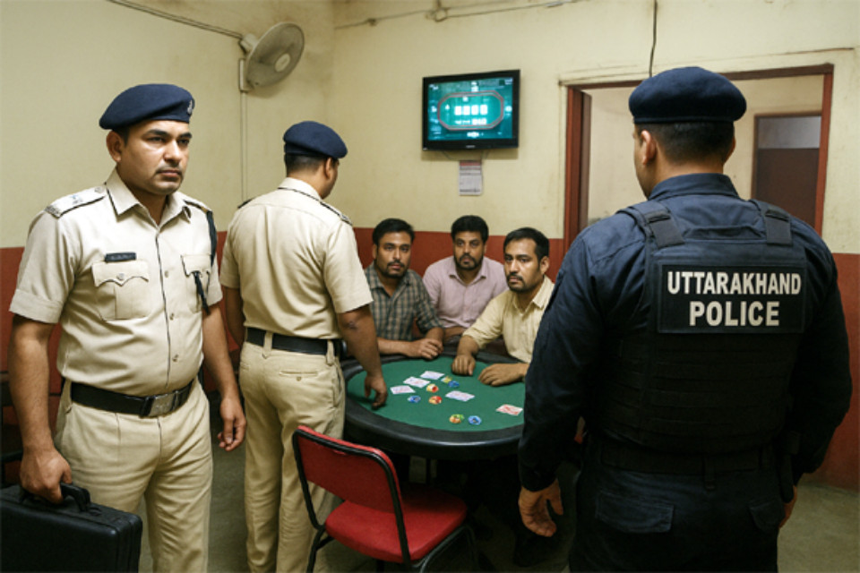 Nainital: Police conduct a massive raid on gambling dens! 12 gamblers arrested, over 6 lakh rupees in cash recovered.