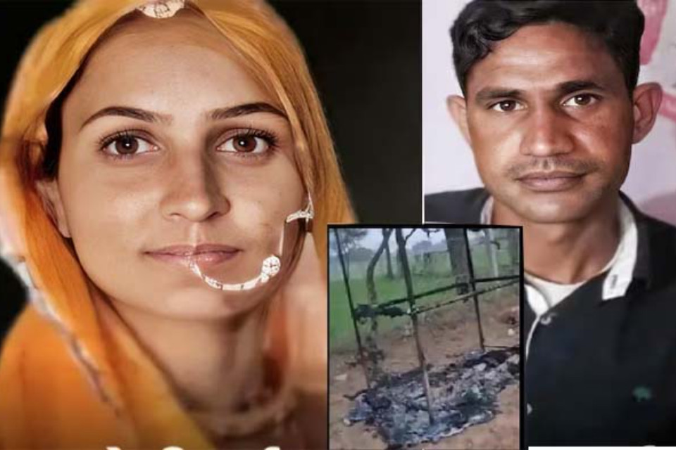Horrifying: The father-in-law and brother-in-law, enraged after seeing their widowed daughter-in-law with her lover, tied them to a scaffold and set them on fire, leaving people horrified.