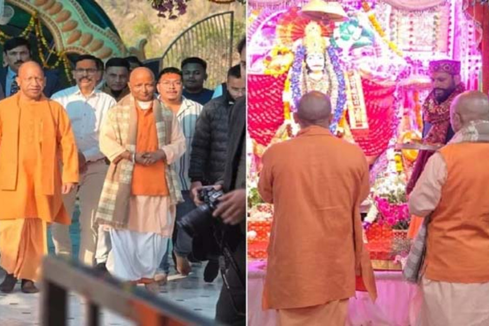 Uttar Pradesh Chief Minister Yogi Adityanath arrives in Uttarakhand, meets sister Kaushalya, and also visits the Kotdwar Siddhabali Temple.