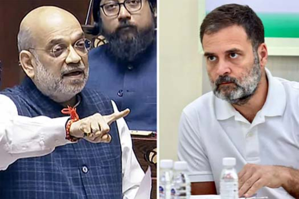Discussion on Vande Mataram: Home Minister Shah said, "Nehru limited Vande Mataram by breaking it down, and that's where appeasement began!" Rahul Gandhi invoked the RSS, causing a huge uproar.