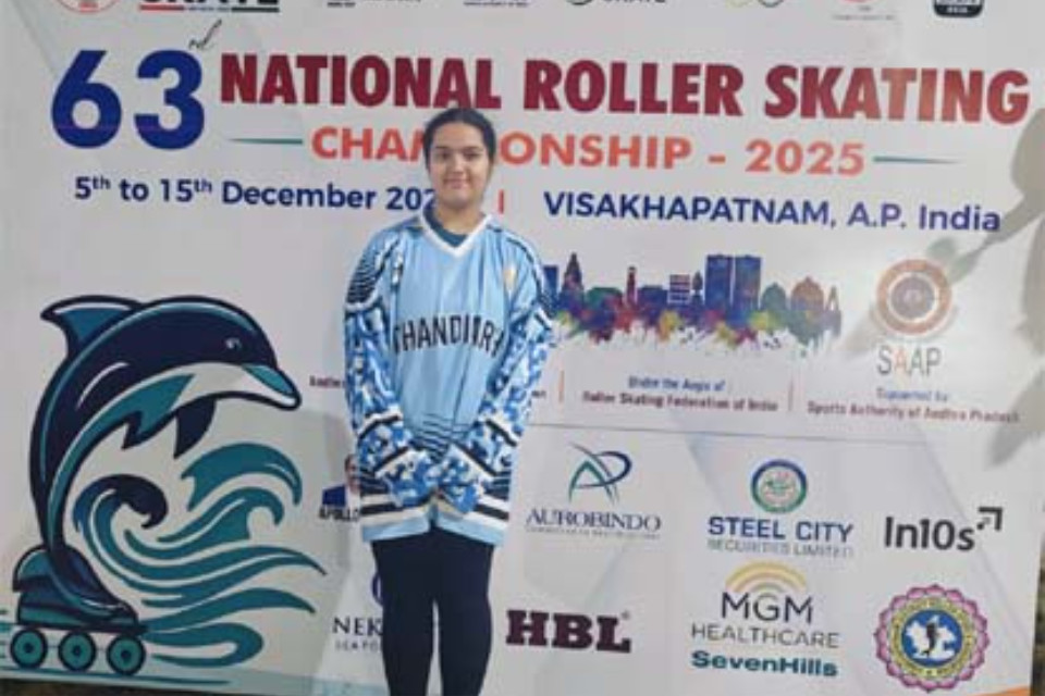Tanvi Verma from Chandigarh won a gold medal at the 63rd National Roller Skating Championship 2025, excelling in both sports and academics.