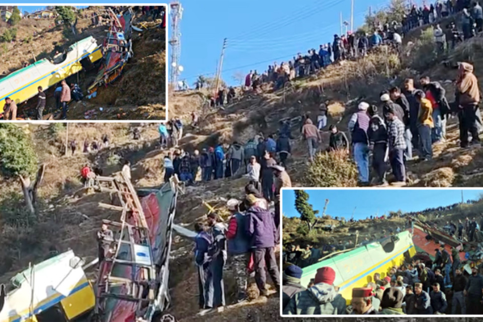 Big news: Major bus accident in Himachal Pradesh! Private bus falls into deep ravine, 7 people dead.