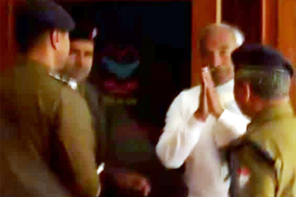 Uttarakhand: Gadarpur MLA Arvind Pandey arrives at police headquarters, meets with DGP Deepam Seth, and demands narco-analysis and polygraph tests for both parties in the land dispute.