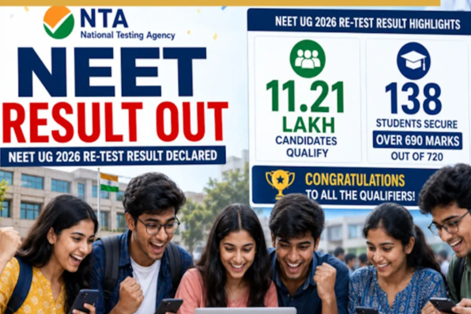 Re-NEET results declared; 11.21 lakh candidates successful; Punjab's Aryan and Haryana's Pranshul emerge as joint national toppers.