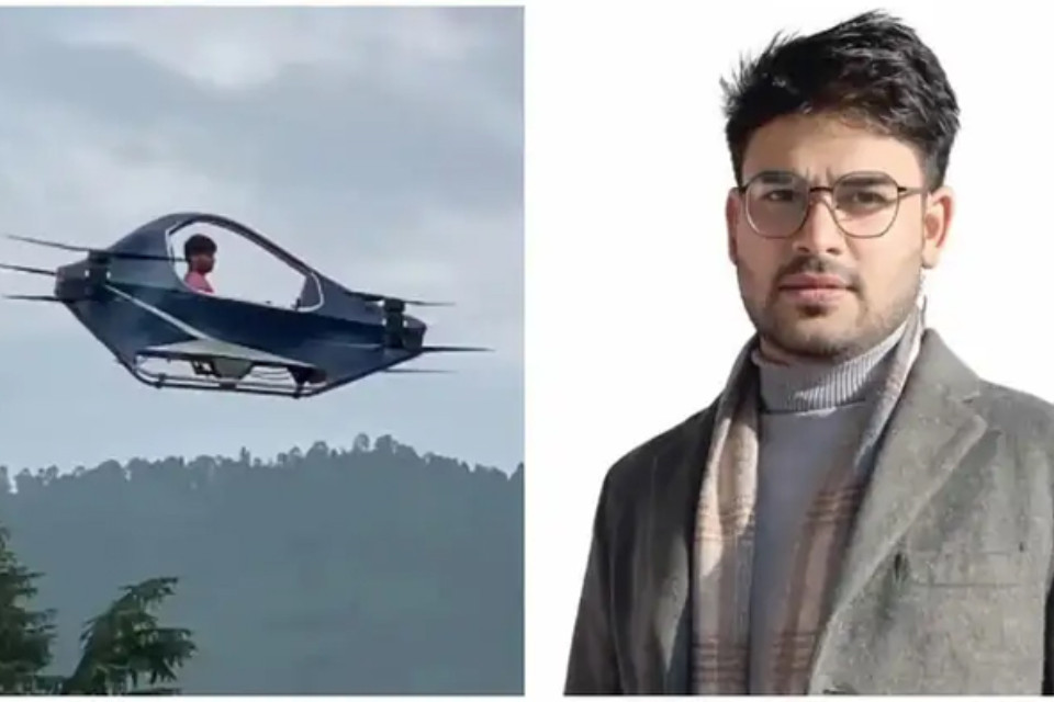 A son of the mountains reaches for the sky: Ravi from Almora takes flight in a helicopter he built himself! He claims this is a step towards India's first personal flying vehicle; the video has gone 