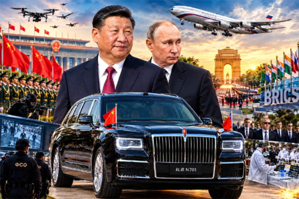 BRICS Summit: पुतिन और शी जिनपिंग के साथ आईं &lsquo;चलती-फिरती किले&rsquo; जैसी हाई-सिक्योरिटी कारें! गोली-बम से लेकर केमिकल अटैक तक से बचाने का दावा, जानिए Aurus Senat और Hongqi N701 में क्या है खास